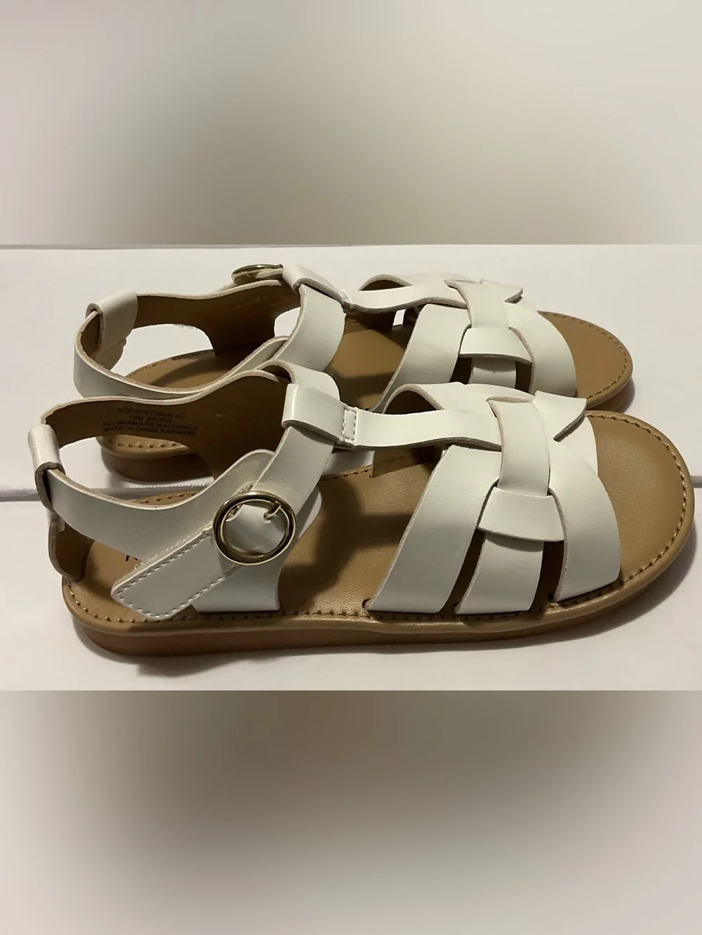 NWT - Nordstrom Girls White Strappy Sandals, Sz 12M